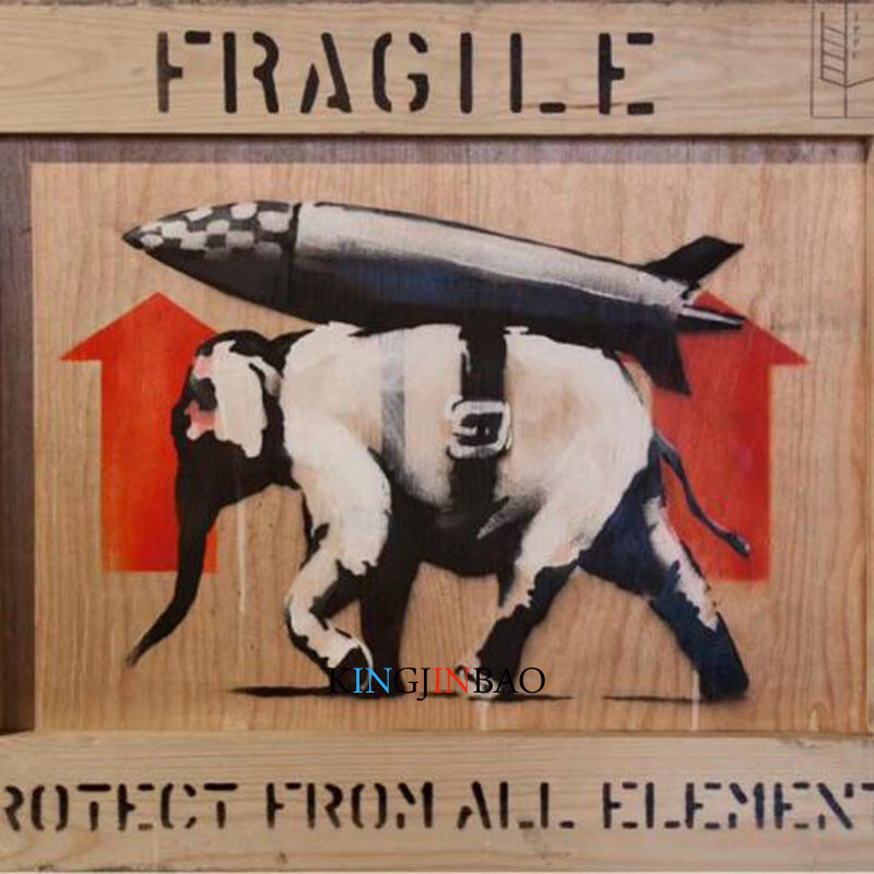 Banksy Elephant In The War Protect From All Elephants Home