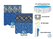 SmartLine 27' x 48" Round Liner Fits Esther Williams / Johnny Weismuller Pools