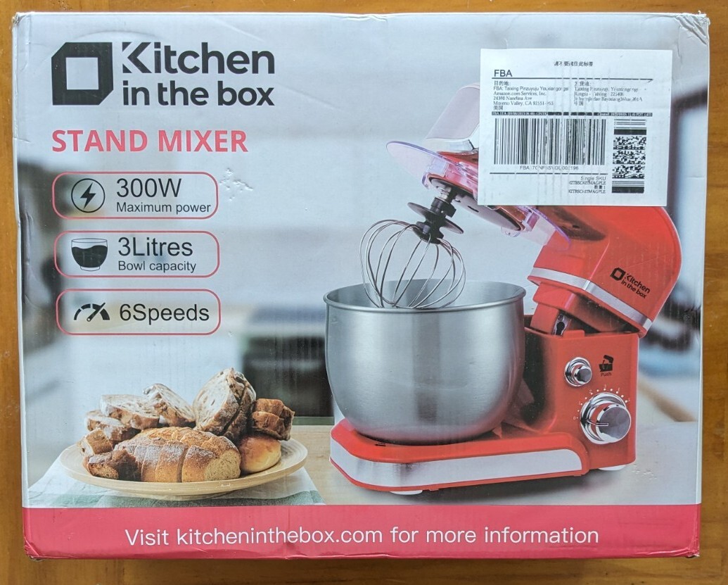 Kitchen in the box Stand Mixer 3.2Qt 3L Electric Mixer 6 Speed 