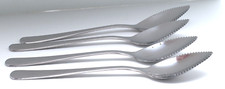 Set of 4 Norpro Grapefruit Spoon Serrated Tip Stainless Steel Flatware 6 1/4"