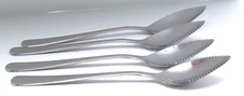 Set of 4 Norpro Grapefruit Spoon Serrated Tip Stainless Steel Flatware 6 1/4"