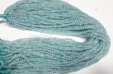 AAA Natural Aqua Chalcedony Faceted Rondelle 2x2mm Gemstone Beads 13 Inch Long