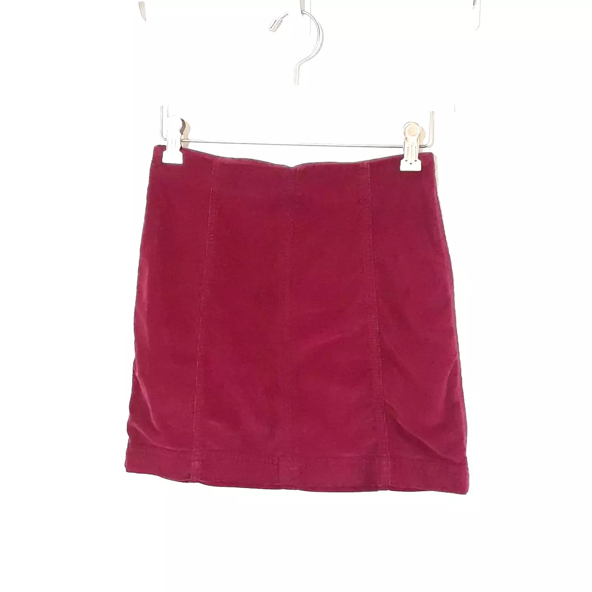 Free People Maroon Red Corduroy Mini Skirt size 2 VGUC Academia