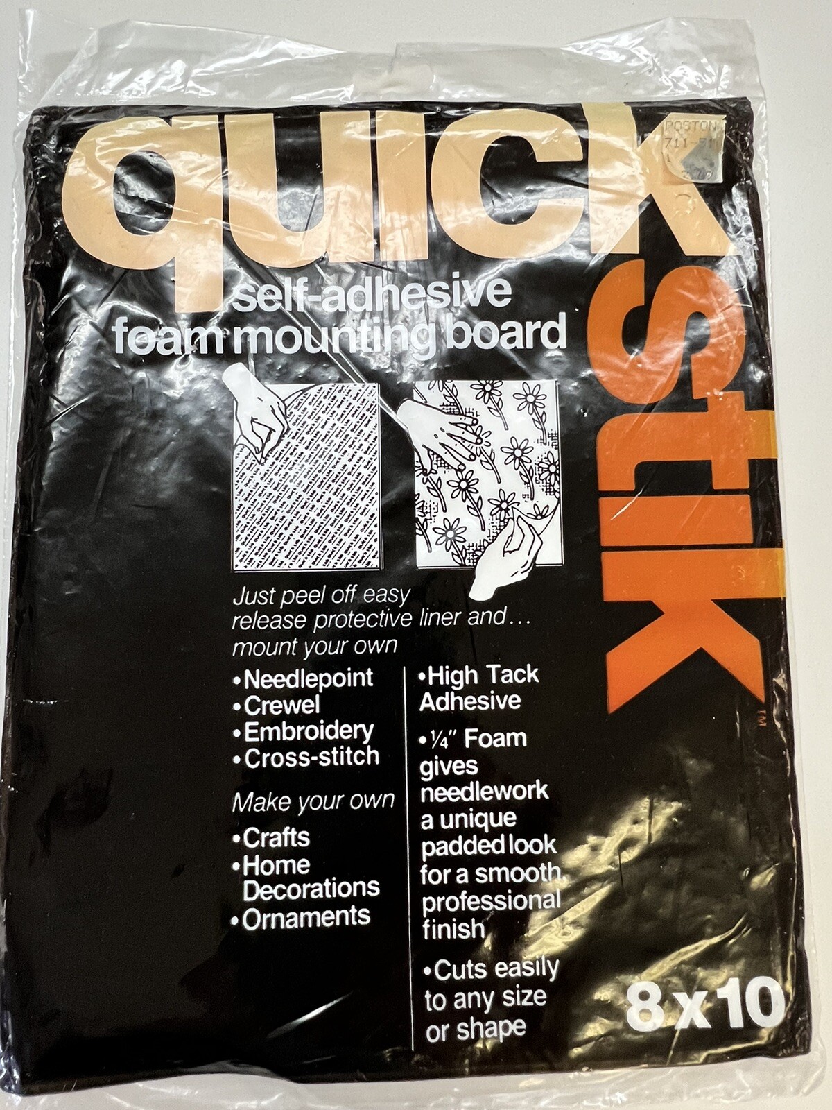 QUICKSTIK Self Adhesive Bienfang Mounting Board 8"X10" Foam Mounting