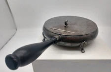 Vintage Oneida Silver Plate Claw Footed Crumb Catcher Silent Butler Wood Handle