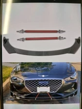 DREAMIZER Universal Front Bumper Lip Strut Rod Spoiler Wing Wide Body Kit