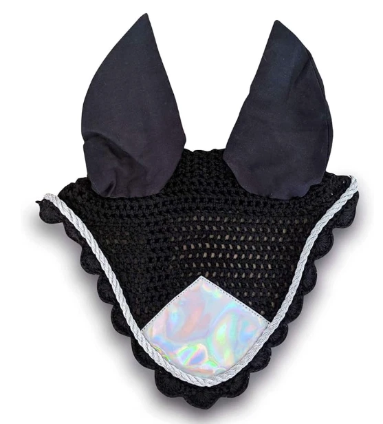 Juego de tachuelas holográficas de caballo de lujo - almohadilla de silla de montar, botas y capó para orejas pony/mazorca/completo Foto 3 de 3