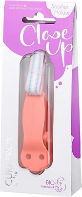 Curaprox Pacifier Holder Coral Single - New - OVP - Worldwide Shipping