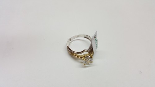 ANELLO DA DONNA CON ZIRCONI IN ORO GIALLO E BIANCO 18KT 3,7 GRAMMI N.16 (2062) - Foto 6 di 10