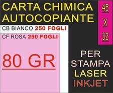 250x2 FF A3+ CARTA CHIMICA 80GR AUTOCOPIANTE BIANCA/ROSA STAMPANTI LASER/INKJET