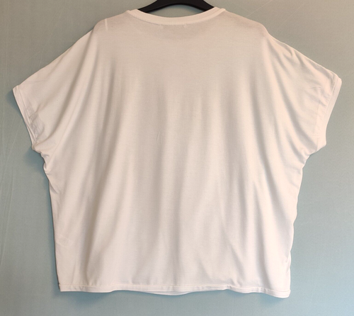 George Damen weißes T-Shirt mit vertikalen Quasten vorne - Größe 14 - Bild 2 von 13