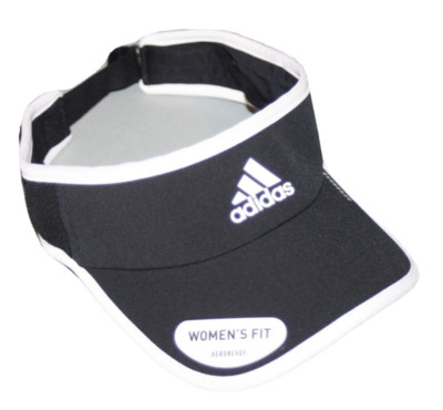 WOMENS ADIDAS SUPERLITE VISOR BLACK AEROREADY RUNNING TENNIS 51454514 - NWT $20