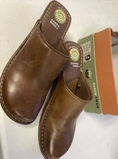 Woman  s Earth Shoes Gelron 2000 Isle Leather Black Clogs US Size 9M
