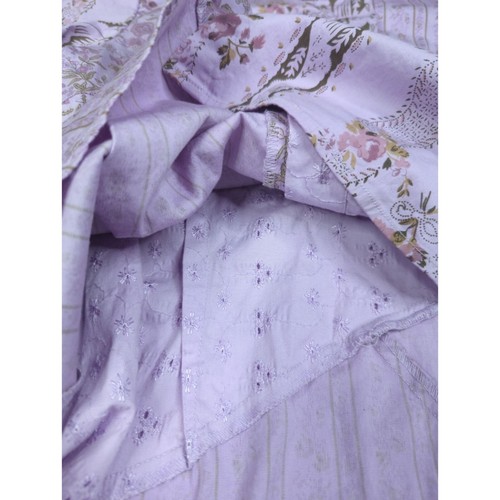 Camisa vintage Denim & Co para mujer mediana con botones jardín floral lavanda algodón - Imagen 6 de 12