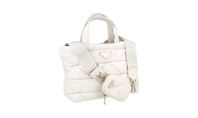PRADA Nappa Spectrum Schulter Hand Tasche Shopper - 1BG380 - Weiss - NEU