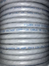 Belden 8108  4pair 24 Ga. Stranded Shielded Low Cap RS232 RS422 100 ft. Spool