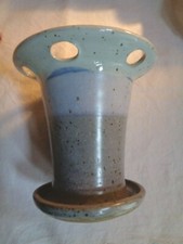 TOOTHBRUSH HOLDER POTTERY TOOTHBRUSH HOLDER BLUE AND WHITE NICE