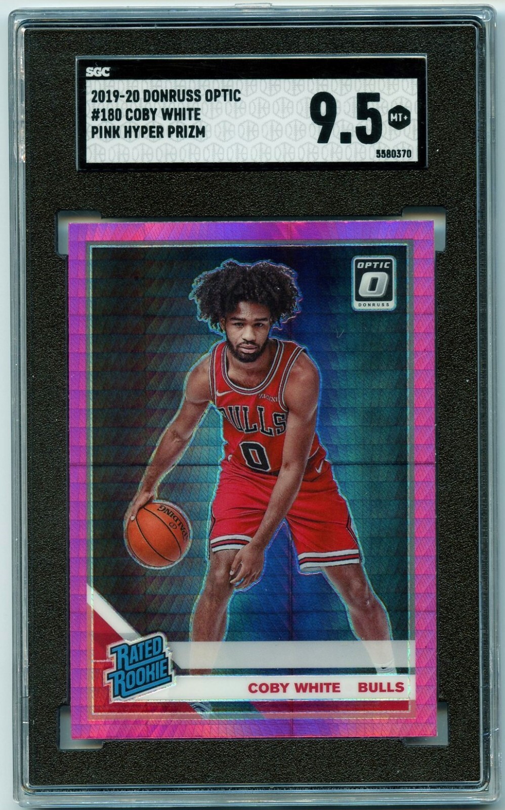 Coby White 2019-20 Donruss Optic Hyper Pink #180 SGC 9.5 Rookie
