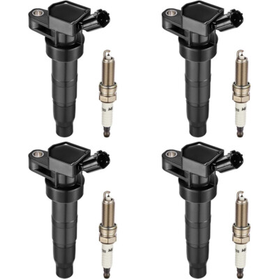 4x Ignition Coils + Spark Plugs for 2.4L 2.0L Kia Sorento Forte Optima Sportage