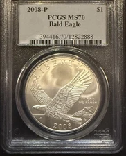 2008-P Bald Eagle $1, MS70 PCGS (11922) Stock Photo