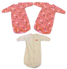 Bundle of 3 Carter  s Pink Fleece Long-Sleeve Baby Girl Animal Print- Size 0-9m