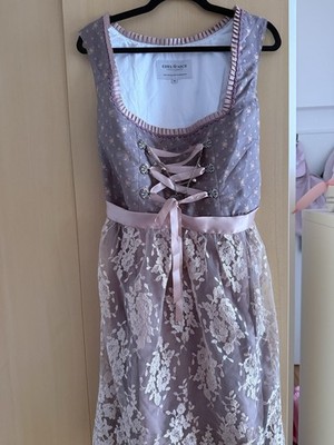 Edel & Nice Damen Dirndl Trachtenkleid Gr. 48 Rosa/Grau knielang ärmellos