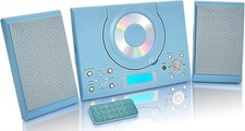 CD Player with USB FM Radio Remote Control Clock & Alarm GTMC-101 MK2 Blue