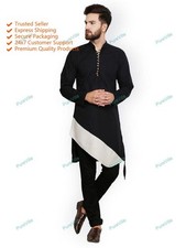 Traditional Cotton Solid Pathani Kurta Mens Designer Kurta With Pyjama