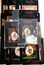 Assorted P Buckley Moss patterns, some ornament kits, volume discount, 1983-2002