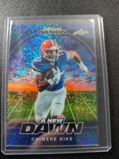 Chimere Dike 2025 Leaf Football Nation A New Dawn Blue 1/1 Tennessee Titan NFL