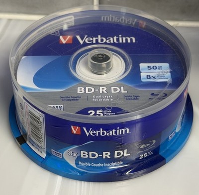 Verbatim 98356 25pk BD-R DL 50GB 6X Dual Layer Blu-ray Bluray Blank Discs