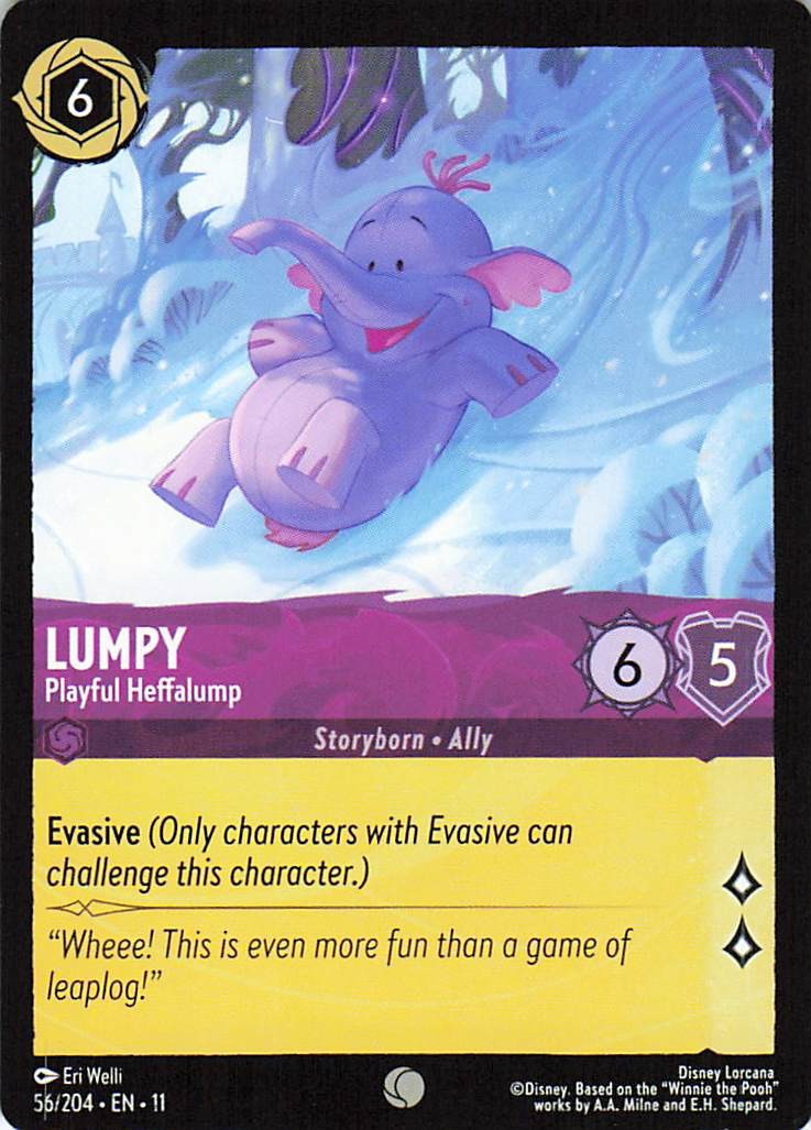 Lumpy - Playful Heffalump 56/204 Common Winterspell Lorcana Lightly Played