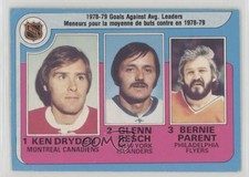 1979 O-Pee-Chee League Leaders Ken Dryden Glenn Resch Bernie Parent #6 HOF td8