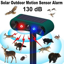 Solar Outdoor Motion Sensor Alarm 2 130db Ultrasonic Siren Motion Detector Alarm