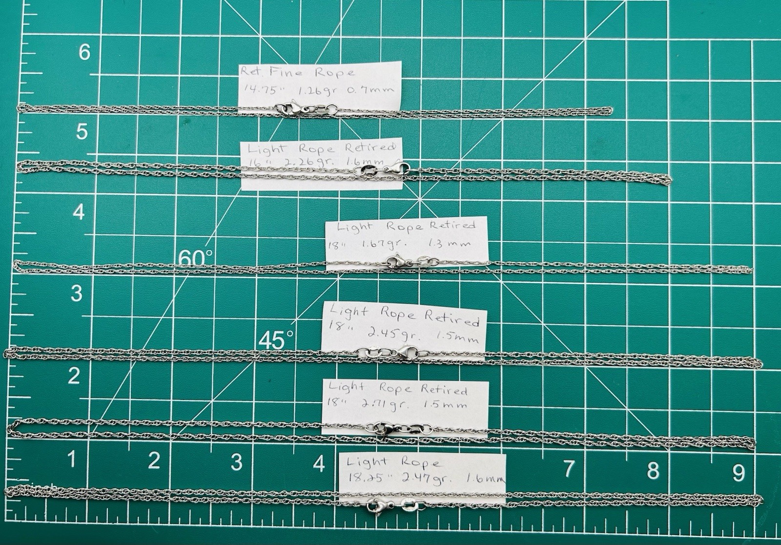 James Avery 925 Sterling Silver Rope Chains - Multiple Sizes - Sold Separately