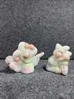 RARE Fenton Opalescent Clowns Hand Painted & Signed With Stickers Set of 2
