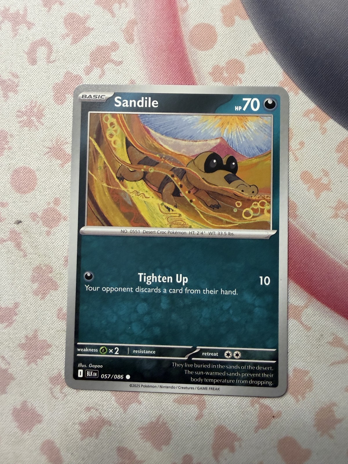 Sandile Common SV: Black Bolt 057/086 NM English Pokemon Card