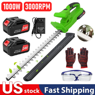 20'' Electric Hedge Trimmer Cordless Power Hedge Trimmer with 2Batteries&Charger
