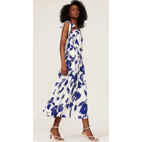 Jason Wu Damen Midikleid RTR blau geblümt mit Bindeband, mit Taschen! Größe 10 - Bild 4 von 7