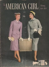 The American Girl Magazine - FEB 1955  - great full page color Ads