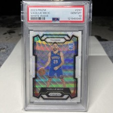 2023-24 Panini Prizm - #297 Vasilije Micic RC White Wave /38 OKC Thunder PSA10