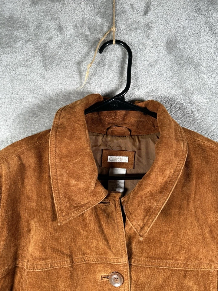 Abrigo Chaqueta Cherokee Cuero Abotonable Marrón Claro Para Hombre XL Clásico Forrado Foto 2 de 4