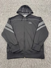 Vtg Nike Track Jacket Men Medium Black Full Zip Nike Air Silver Tag Hoodie 90s