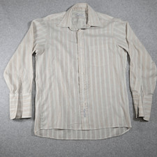 Vintage Christian Dior Chemise Mens 17 Dress Shirt Button Up French Cuff Strip X