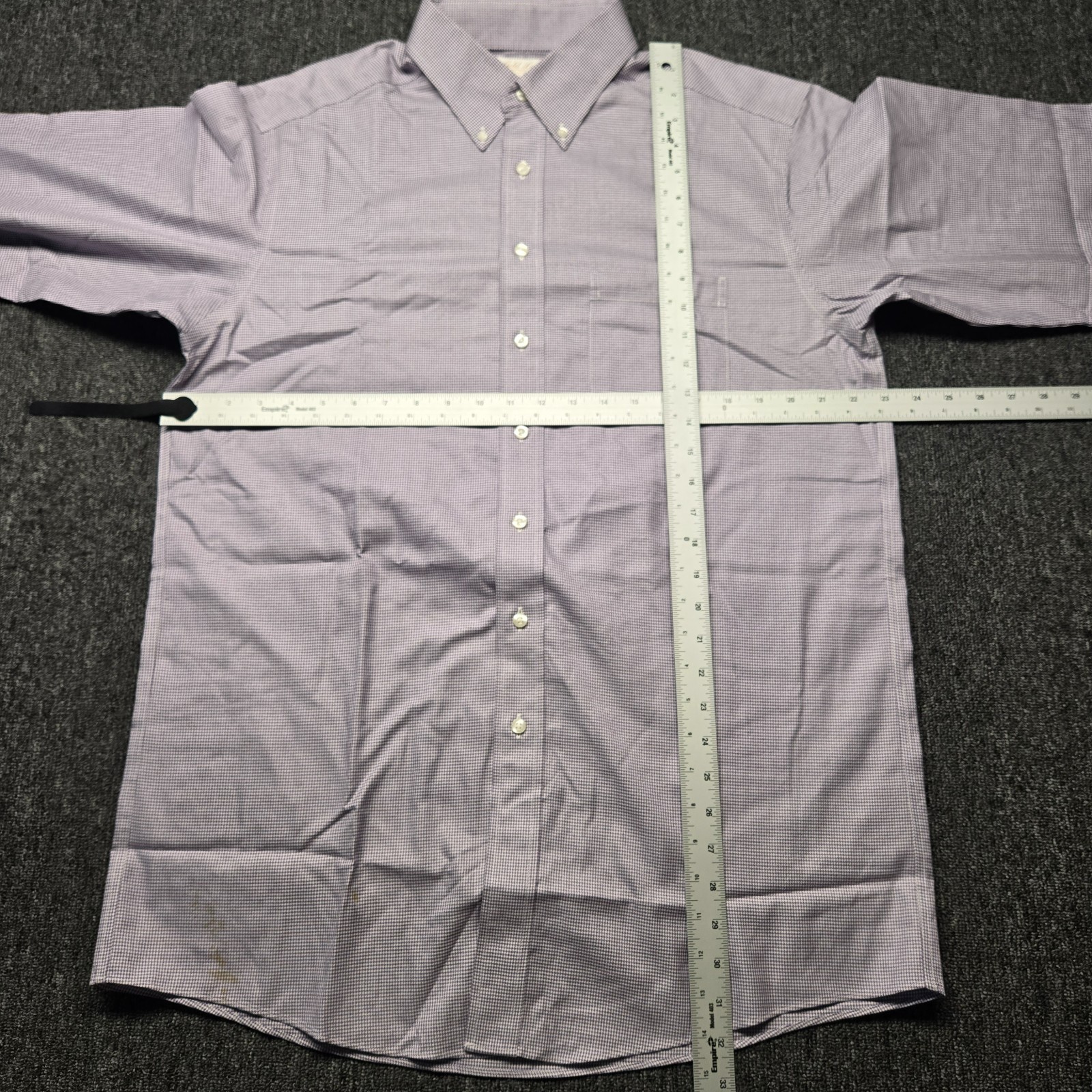 Roundtree & Yorke Men’s 16.5-36 Purple Fitted Long Sleeve Button Up Shirt Cotton