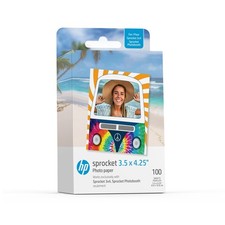 HP Sprocket Zink Sticky Back Photo Paper 3.5x4.25" 100 Sheets for 3x4 Printers