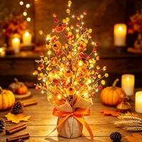Herbstdeko Lichterbaum Ahornblatt 45 Cm Mit KüRbis Deko FüR Herbstdekoration
