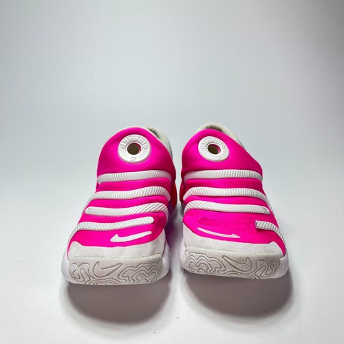 Nike Dynamo 2 EasyOn Laser Fuchsia Pink White Slip On Sneakers PS Kids Size 10C - Picture 2 of 10