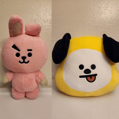 BT21 Lot Of 2: Cooky + Chimmy Plush Pillows Officially-Licensed