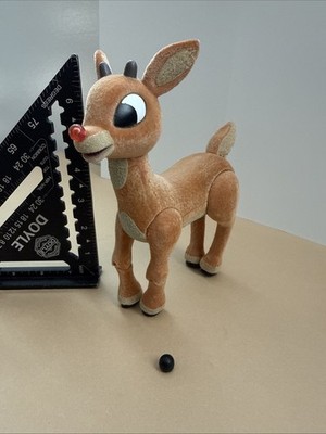Memory Lane Deluxe Rudolph Red Nosed Reindeer + Nose Cap - Working & Complete